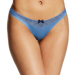 Maidenform NWT Into The Blue Comfort Devotion Lace Trim Thong Panty 40149 5 7